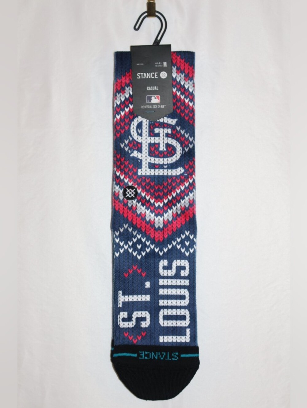 Stance MLB St. Louis Cardinals Navy Blue, Red, & White Casual Crew Socks.